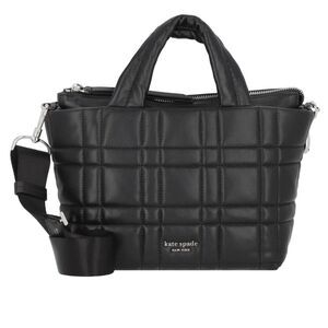 Kate Spade Black Software Quilted Soft Leather Mini Crossbody Tote